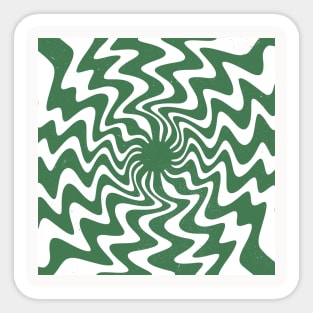 70s Retro Green White Abstract Sticker